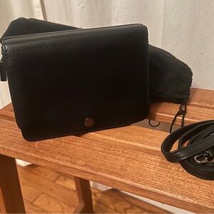 Hammitt-Classic Black Leather Crossbody Bag or Clutch/Wallet